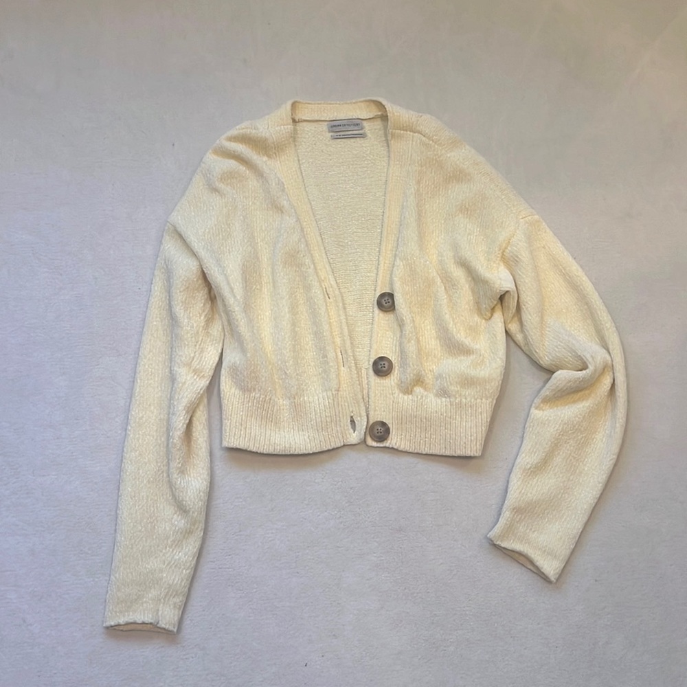 Urban Outfitters yellow cropped cardigan